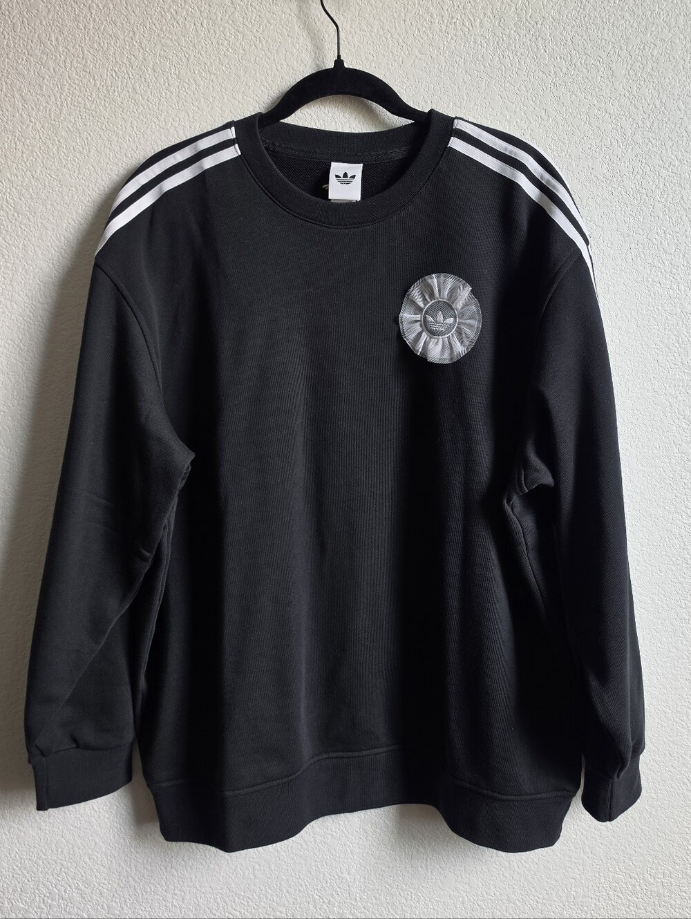 Adidas Originals Black Adiluna ruffle logo detail sweatshirt